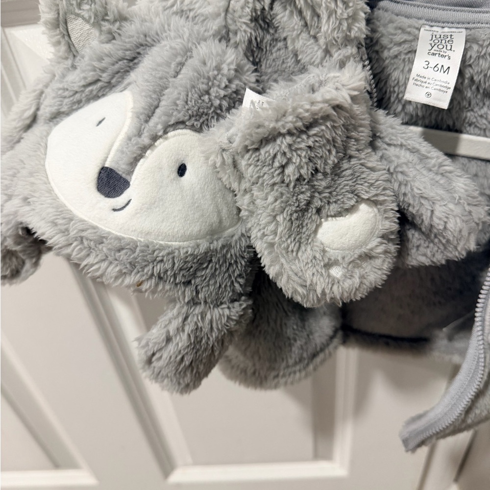 NWT Carters Gray Baby Hooded Jacket - 3-6M - Picture 2 of 6
